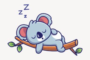 Uyuyan koala clipart, hayvan karikatürü